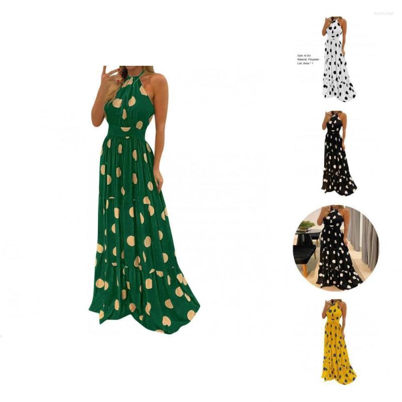 Casual Dresses Sleeveless Lightweight Dot Print Halter Women Long Dress For Travel, Green
Casual Dresses Sleeveless Lightweight Dot Print Halter Women Long Dress For Travel, Green