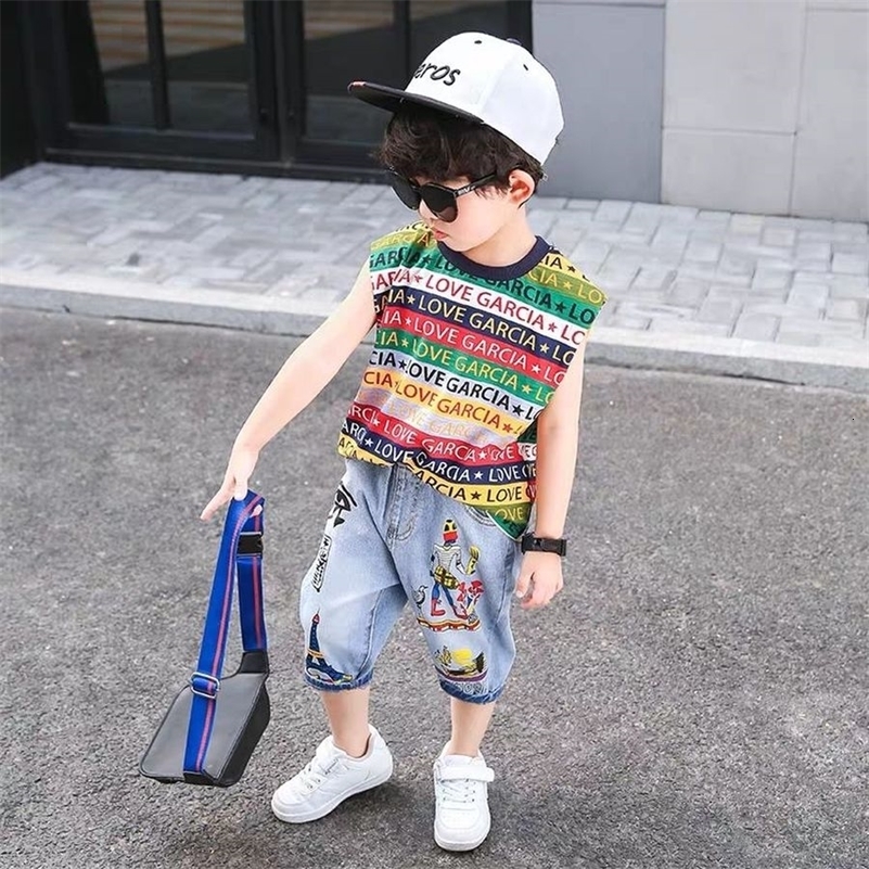Shorts Denim for Kid Boys Jean Summer Casual Cotton Print Children Pants 90 To 160cm Boy 230412
