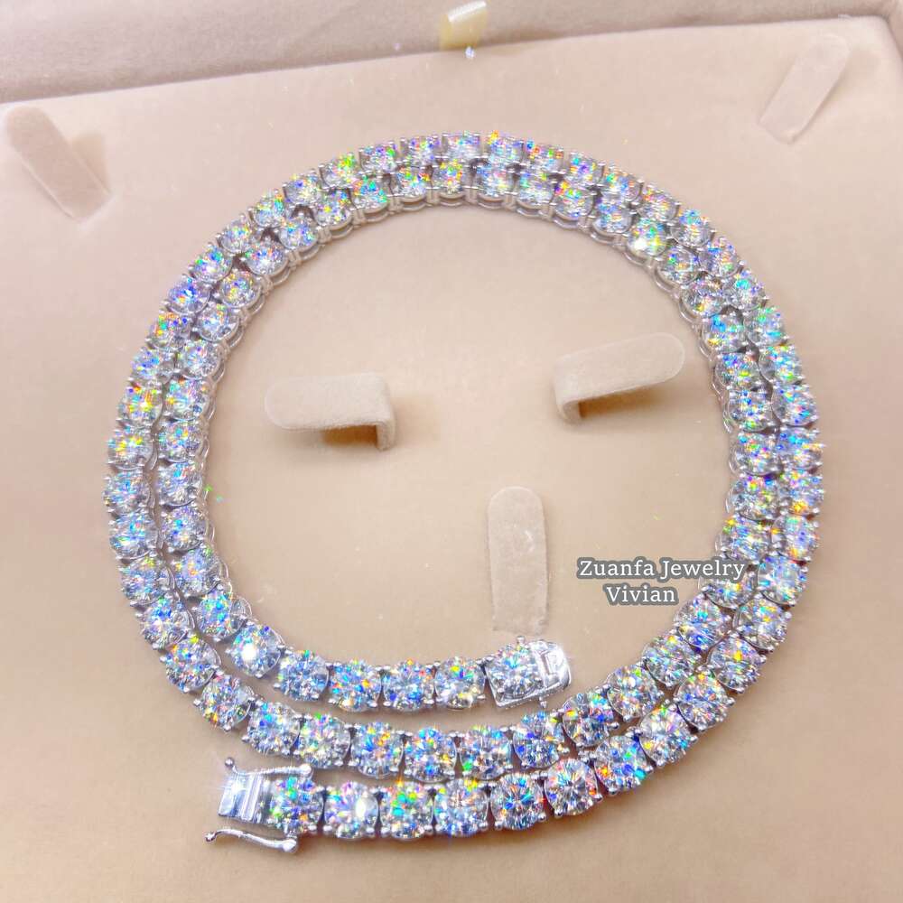 Necklace Tennis Chain moissanite chain 2MM 3MM 4MM 5MM 6.5MM 7MM 7.5MM 8MM Classic Necklace Silver VVS Moissanite Mens Chains Tennis Chain