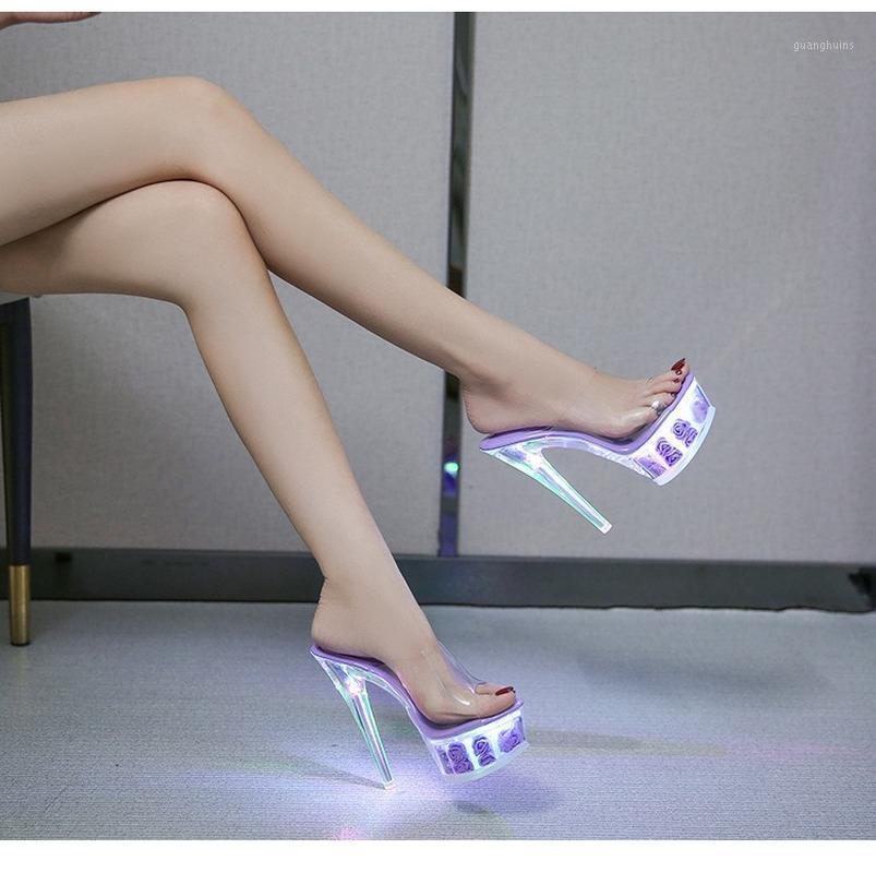 Slippers Women Led Light Shoes Super High Heels Crystal SlippersCatwalk Transparent Sandals Pole Dance Platform Wedding Wedge, White
Slippers Women Led Light Shoes Super High Heels Crystal SlippersCatwalk Transparent Sandals Pole Dance Platform Wedding Wedge, White