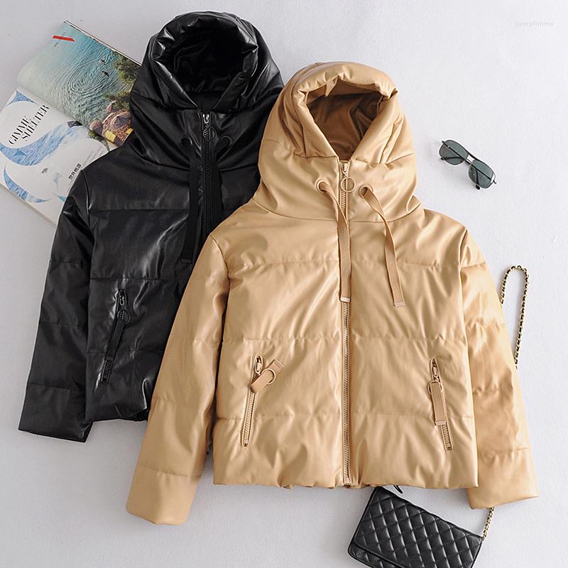 Women' Leather Women Thick Warm PU Faux Padded Coat 2023 Winter Zipper Hooded Jacket Parka Long Sleeve Pockets Outerwear Tops, Black
Women' Leather Women Thick Warm PU Faux Padded Coat 2023 Winter Zipper Hooded Jacket Parka Long Sleeve Pockets Outerwear Tops, Black