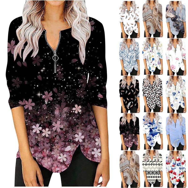Women's Blouses Zipper Tie-dye Flower Print Women's Blouse Autumn And Summer Tops Women 2023 3d Abstract Elegant Blusas Mujer, Pink
Women's Blouses Zipper Tie-dye Flower Print Women's Blouse Autumn And Summer Tops Women 2023 3d Abstract Elegant Blusas Mujer, Pink