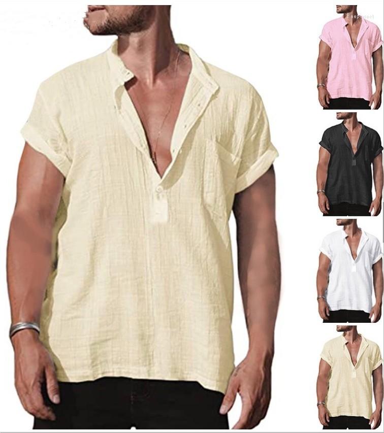 Men's Casual Shirts Men's Summer Loose Stand-Up Collar Solid Color Pocket Short Sleeve Shirt, Light blue
Men's Casual Shirts Men's Summer Loose Stand-Up Collar Solid Color Pocket Short Sleeve Shirt, Light blue