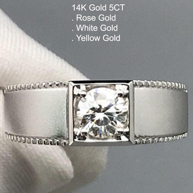 Cluster Rings 14K Gold 5 Moissanite Diamond Ring Men Round Frosting Classic Trendy Wedding Party Engagement Anniversary 5Ct D Color
Cluster Rings 14K Gold 5 Moissanite Diamond Ring Men Round Frosting Classic Trendy Wedding Party Engagement Anniversary 5Ct D Color