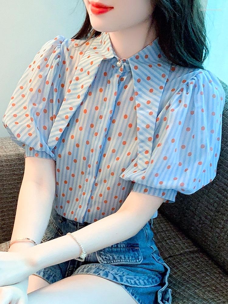 Women' Blouses Summer Short Sleeve Dot Chiffon Blouse Shirt Women Tops Shirts Blusas Mujer De Moda 2023 Verano G461, Blue
Women' Blouses Summer Short Sleeve Dot Chiffon Blouse Shirt Women Tops Shirts Blusas Mujer De Moda 2023 Verano G461, Blue