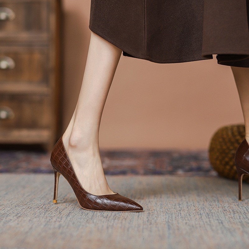 Dress Shoes spring and summer brown comfortable all-match high heels women's stiletto sexy single shoes women 230413, Black
Dress Shoes spring and summer brown comfortable all-match high heels women's stiletto sexy single shoes women 230413, Black
