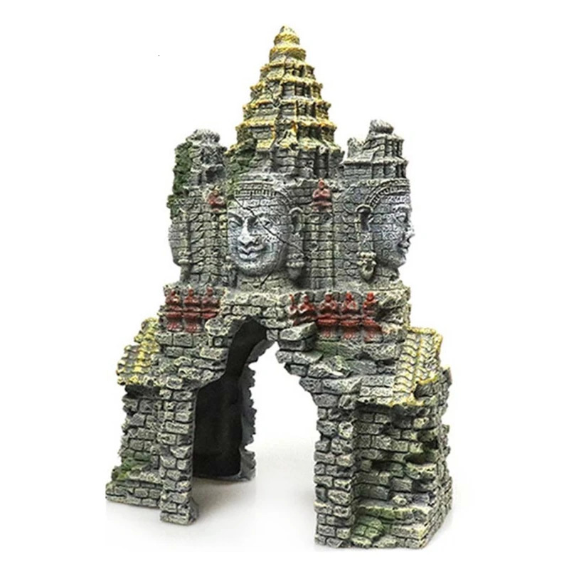 Decorations Ancient Cambodian Erawan Statue Fish Tank Landscaping Ornament Simulation Crafts Drop 231113