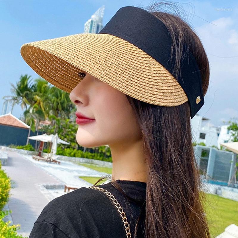 Wide Brim Hats Fashion Design Women Empty Top Hat Summer Solid Color Large Sunscreen Outdoor Elastic Fabric Sports Sun Cap, Bk
Wide Brim Hats Fashion Design Women Empty Top Hat Summer Solid Color Large Sunscreen Outdoor Elastic Fabric Sports Sun Cap, Bk