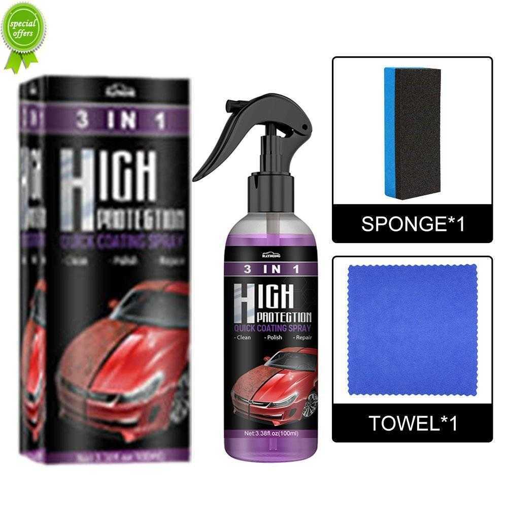 

New High Protection Ceramic Car Wash Fortify 3 In 1 Quick Coat Polish Sealer Spray Car Nano Ceramic Coating Polishing Spraying Wax