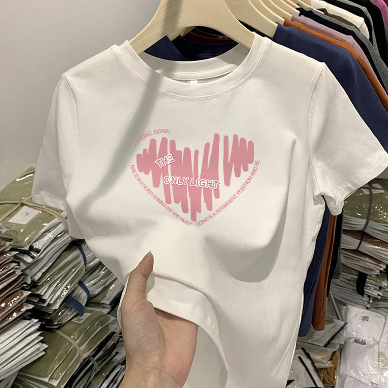 Women's T-Shirt Women's Korean-style slim-fit short-sleeve T-shirt top 230413, Black
Women's T-Shirt Women's Korean-style slim-fit short-sleeve T-shirt top 230413, Black