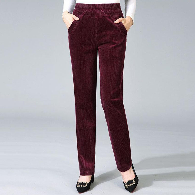 Women's Pants Capris Lucyever Autumn Corduroy Pants Women Vintage Elastic High Waist Brown Harem Pants Woman Casual Streetwear Baggy Pants Female