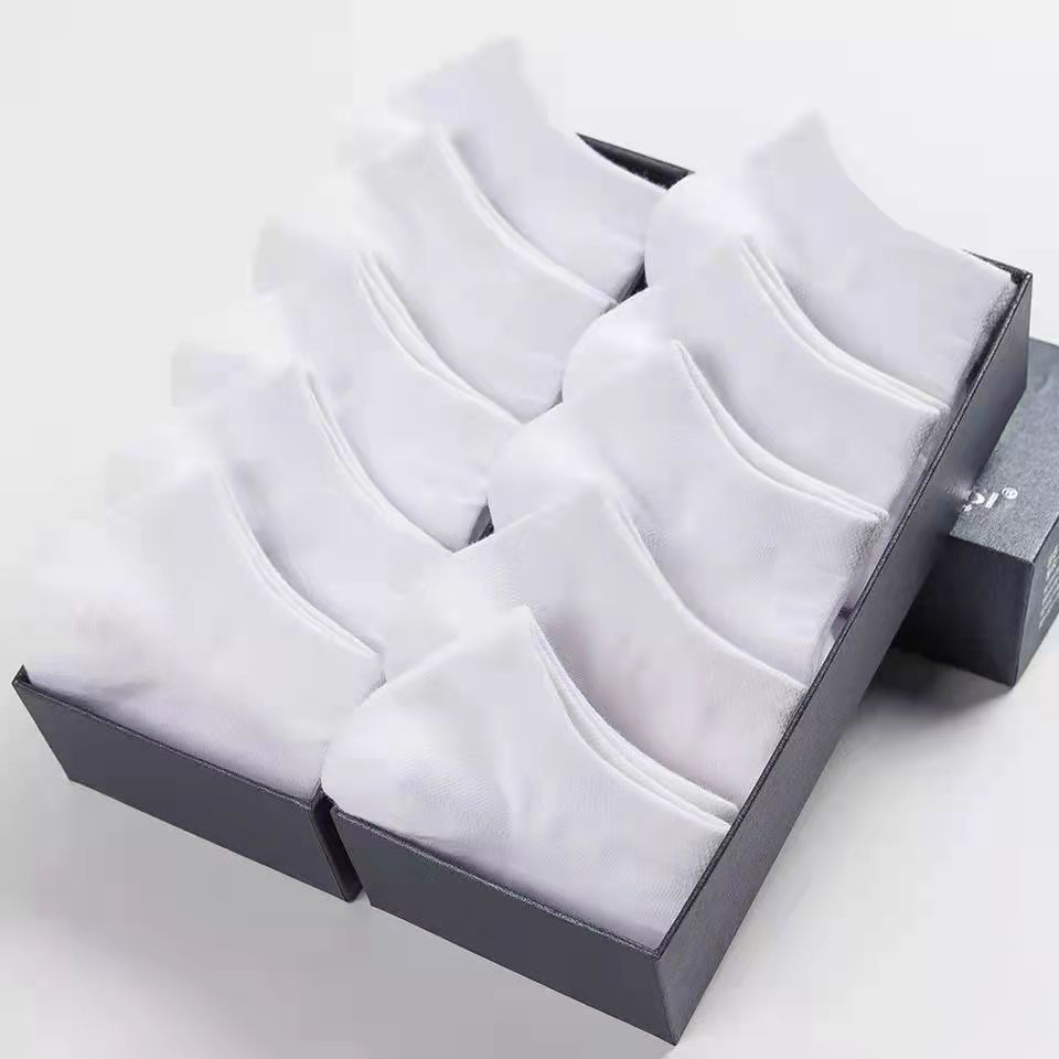 Men's Polyester Boat Socks New Style Black White Grey Business Men Stockings Soft Breathable Summer for Male
