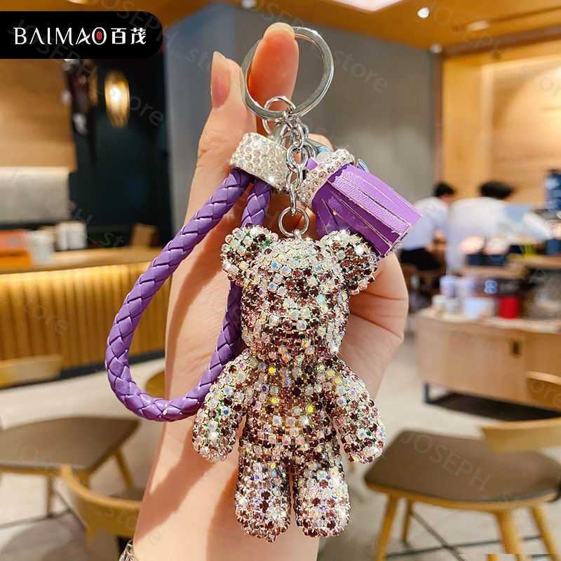 Key Rings Anime Cute Bear Keychain Accessories Chains for Women Men Accesorios Car Accessory Birthday Gift of Bag Pendant J230413