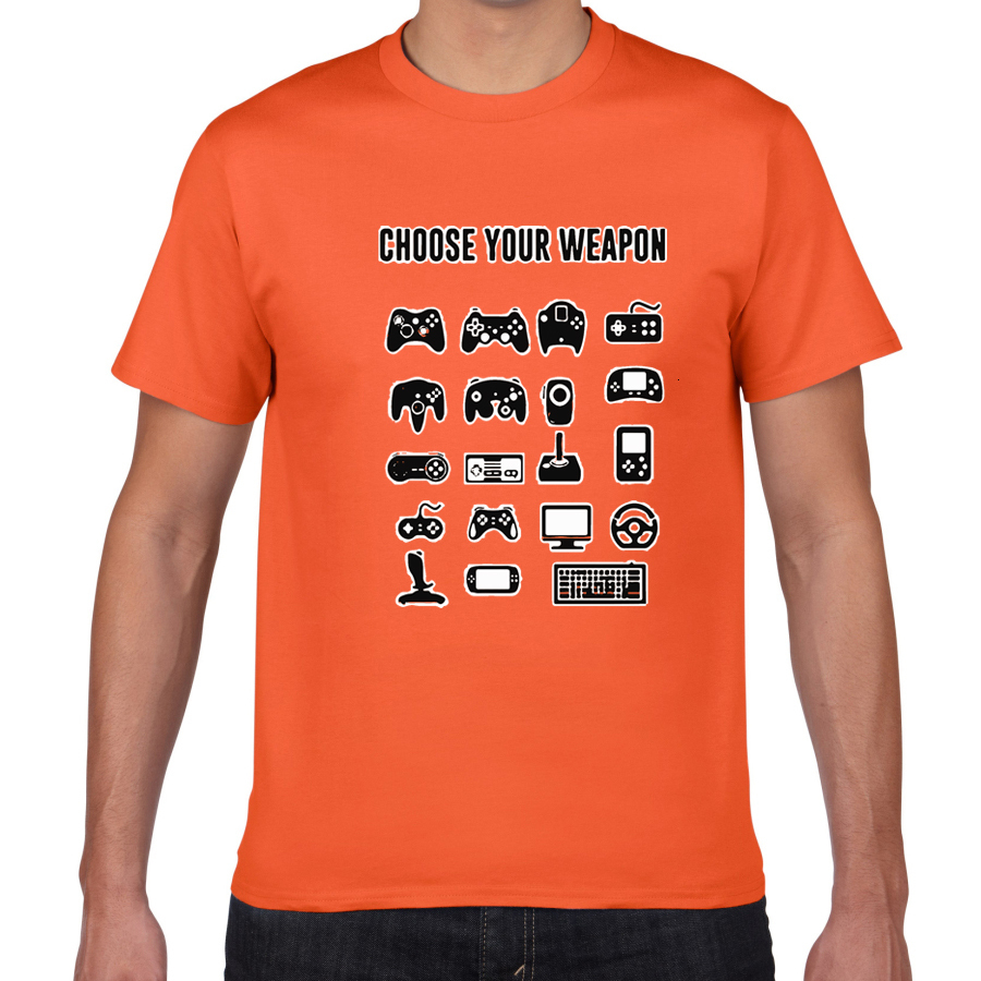 Men's T-Shirts Choose Your Weapon Gamer Novelty Video Games Sarcastic Mens Funny T Shirt game fan Game Controller streetwear men tshirt men 23041