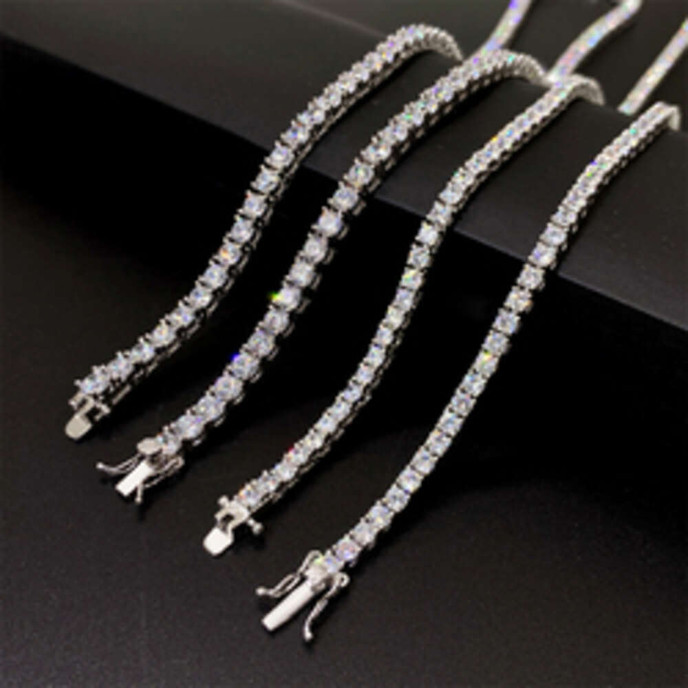 Necklace Tennis Chain moissanite chain 2MM 3MM 4MM 5MM 6.5MM 7MM 7.5MM 8MM Classic Necklace Silver VVS Moissanite Mens Chains Tennis Chain