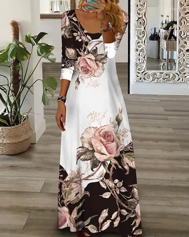 Casual Dresses For Women 2023 Spring Vacation Fashion Floral Print Crew Neck Flared Long Sleeve Daily Maxi Dress Woman Clothes
Casual Dresses For Women 2023 Spring Vacation Fashion Floral Print Crew Neck Flared Long Sleeve Daily Maxi Dress Woman Clothes