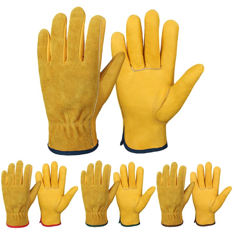 

Sports Gloves Cowhide Leather Work Flexible Grip Mechanic Wear Safety Glove For Heavy Duty Construction Garden Farm Ranch Truck Driving, Xl