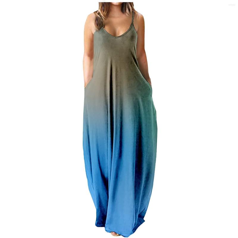 Casual Dresses Women Personality Dress Sexy V Neck Loose Halter Sleeveless Gradient Long Boho Beach Pocket Daily Maxi, Blue
Casual Dresses Women Personality Dress Sexy V Neck Loose Halter Sleeveless Gradient Long Boho Beach Pocket Daily Maxi, Blue