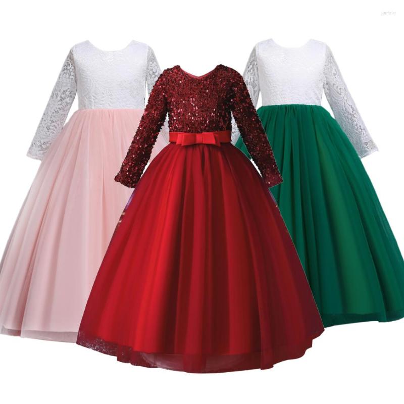 Girl Dresses Girls Long Sleeve Sequins Ball Gown Satin Elegant Lace Flower Princess For Kids Christmas Wedding Formal Clothes, White
Girl Dresses Girls Long Sleeve Sequins Ball Gown Satin Elegant Lace Flower Princess For Kids Christmas Wedding Formal Clothes, White