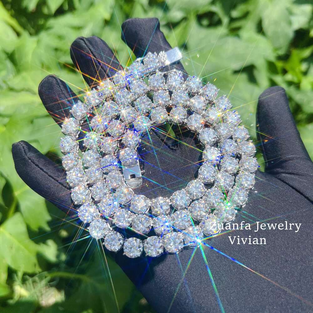 Necklace Tennis Chain moissanite chain 2MM 3MM 4MM 5MM 6.5MM 7MM 7.5MM 8MM Classic Necklace Silver VVS Moissanite Mens Chains Tennis Chain