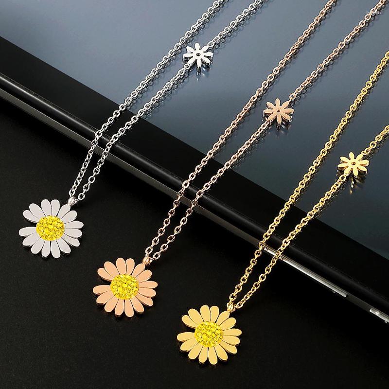 Chains Trend Brand Daisy Flowers Pendant Necklace Stainless Steel Wedding Party Charm Link Necklaces Collar Gifts Chain Wholesale
Chains Trend Brand Daisy Flowers Pendant Necklace Stainless Steel Wedding Party Charm Link Necklaces Collar Gifts Chain Wholesale