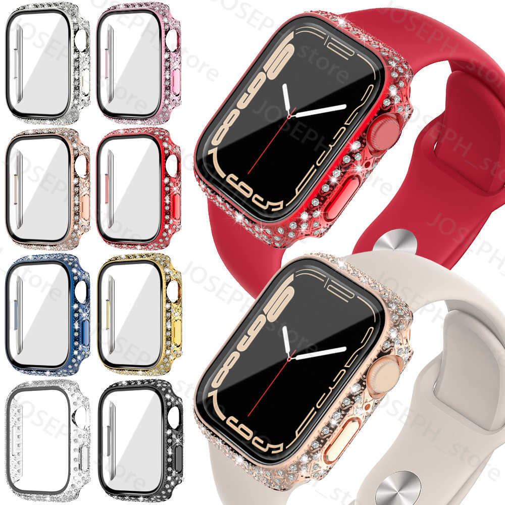 Other Fashion Accessories Diamond Apple Watch Case Glass+Cover For Apple Watch Series 7 41mm 45mm iWatch Apple Watch Screen Protector Protective Case J230413
Other Fashion Accessories Diamond Apple Watch Case Glass+Cover For Apple Watch Series 7 41mm 45mm iWatch Apple Watch Screen Protector Protective Case J230413