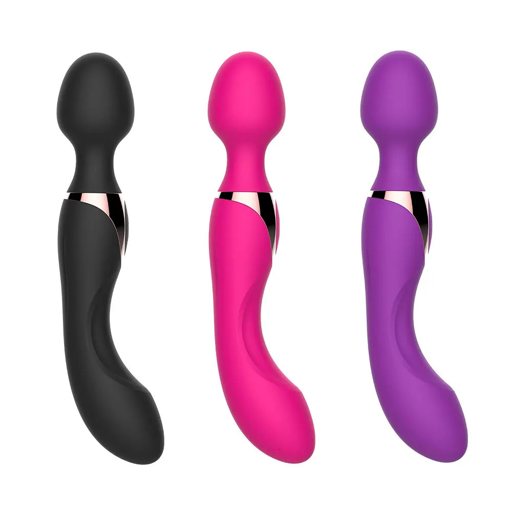 Vibrators USB Charg10 Speeds Powerful for Women Magic Dual Motors Wand Body Massager Female Sex Toys GSpot Adult 231113