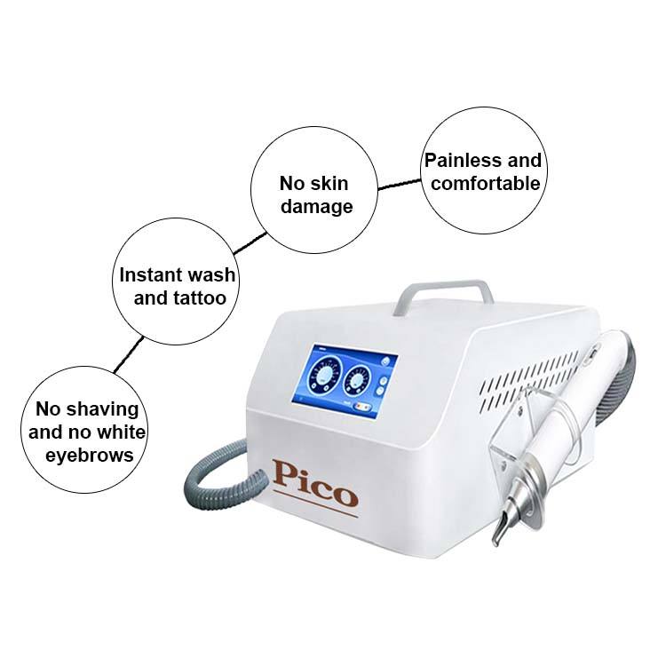 Multiwavelength 3 Probes Changeable Nd Yag Picolaser Tattoo Removal Eyebrow Eyeline Cleaning Pigmentation Improving Speckle Freckle Remove Instrument