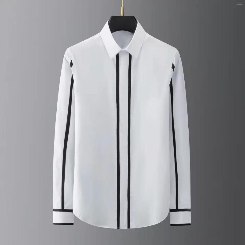 Men's Casual Shirts Fashion Men Shirt Stage Perform Long Sleeve Contrast Color Top Male Model Quality Clothing, Black
Men's Casual Shirts Fashion Men Shirt Stage Perform Long Sleeve Contrast Color Top Male Model Quality Clothing, Black