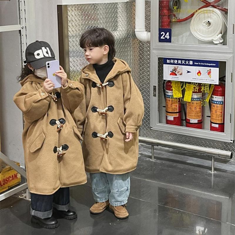Coat Baby Long Winter Tweed Beige Boys Hooded Trench Girl Windbreaker Kids Horn Button Jacket 2023 Korean Children's Clothing, Khaki
Coat Baby Long Winter Tweed Beige Boys Hooded Trench Girl Windbreaker Kids Horn Button Jacket 2023 Korean Children's Clothing, Khaki