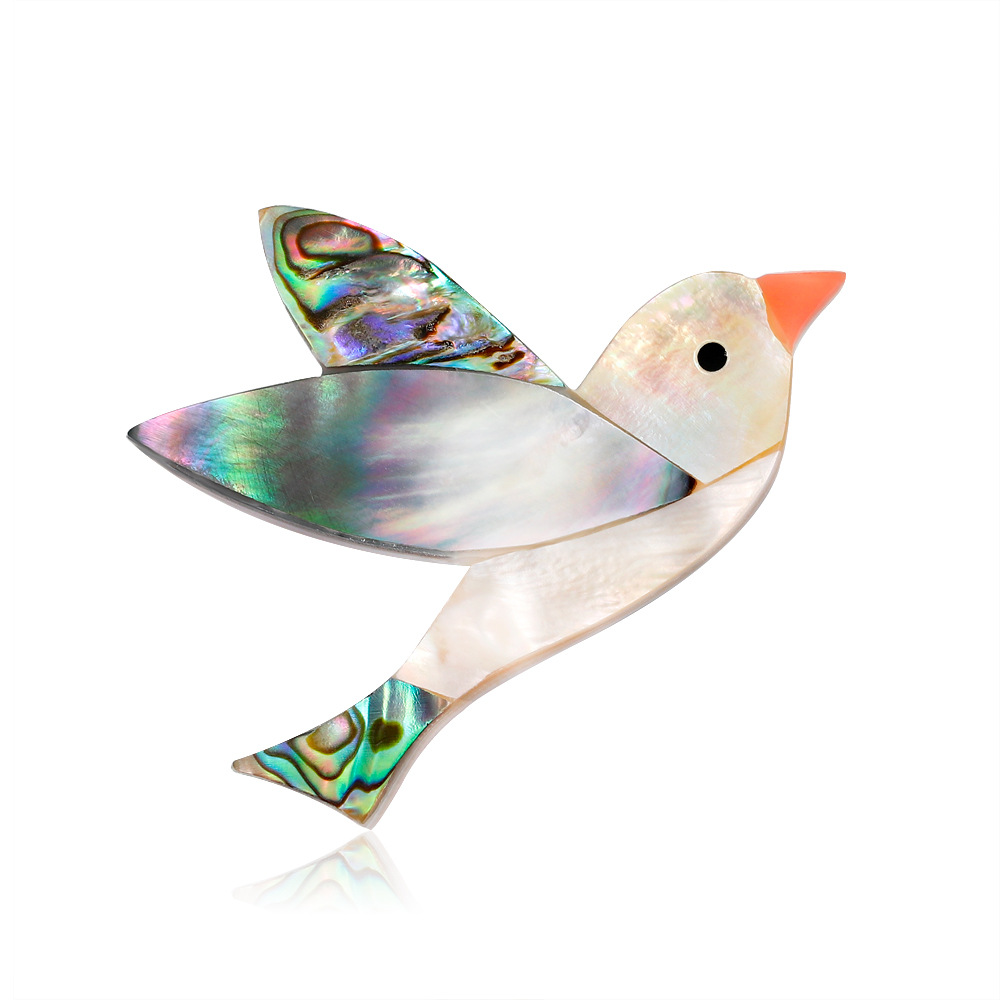 

Bird Animal Brooch jewelry Natural Abalone Shell bird shaped rhinestone brooches Corsage pins fashion women jewelry