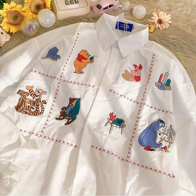 Women's Blouses Cartoon Animal Embroidery White Women Shirt Long Sleeve Cute Japanese Fashion Autumn Loose Casual Button Up Tops Mujer
Women's Blouses Cartoon Animal Embroidery White Women Shirt Long Sleeve Cute Japanese Fashion Autumn Loose Casual Button Up Tops Mujer