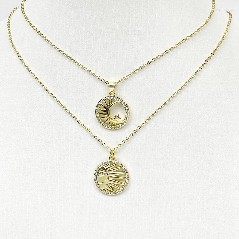 Pendant Necklaces 10 Pcs Solar Crescent Necklace Fashion 18k Gold Plated Pave Zircon Jewelry 7731
Pendant Necklaces 10 Pcs Solar Crescent Necklace Fashion 18k Gold Plated Pave Zircon Jewelry 7731