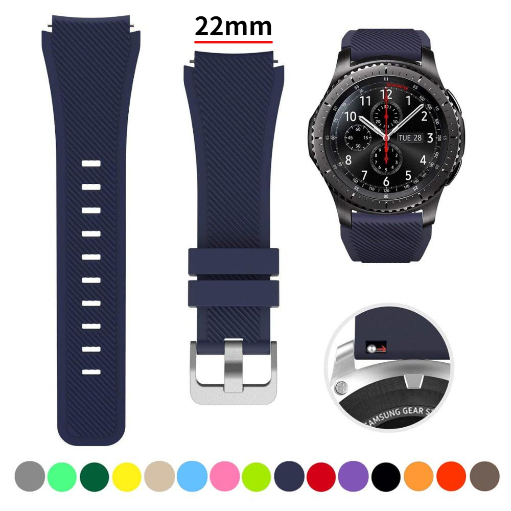 

20mm Strap for Samsung Galaxy Watch Band 3 46mm Gear S3 Frontier amazfit bip active2 Bracelet Silicone Band for Huawei Watch