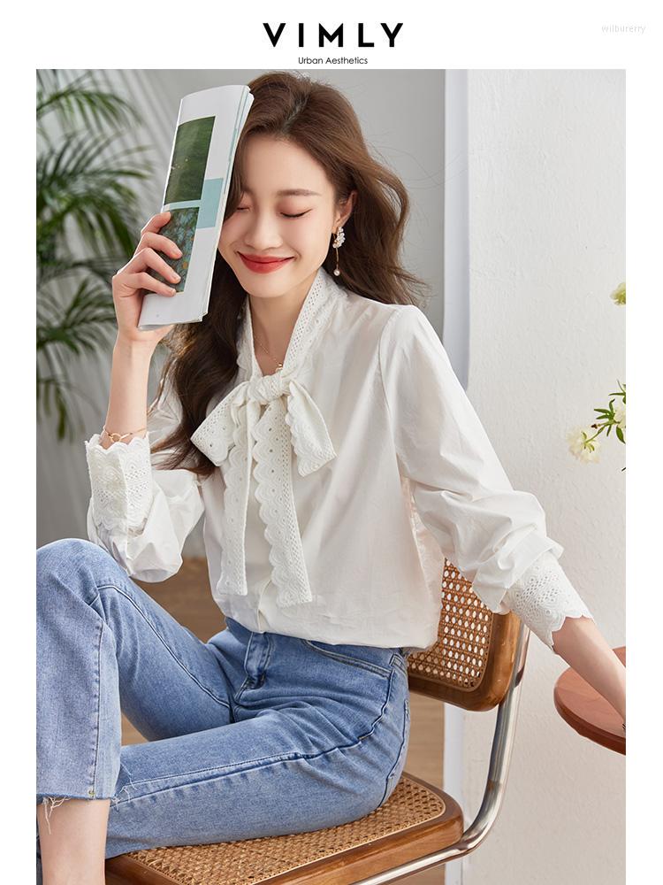 Women' Blouses Vimly Elegant Cotton White Shirts For Women Chic Bow Neck Long Lantern Sleeve Loose Office Ladies Fashion
Women' Blouses Vimly Elegant Cotton White Shirts For Women Chic Bow Neck Long Lantern Sleeve Loose Office Ladies Fashion