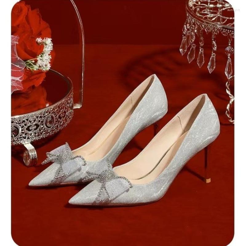 Dress Shoes 2023 Women's High Heels Pointed Thin Solid Color Bow With Heel Banquet Fashion, Champagne 8cm
Dress Shoes 2023 Women's High Heels Pointed Thin Solid Color Bow With Heel Banquet Fashion, Champagne 8cm