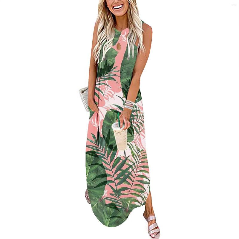 Casual Dresses Tropical Flower Plants Print Off Shoulder Dress Women Sexy Sleeveless Loose Boho Beach Maxi Summer Pocket Sundress
Casual Dresses Tropical Flower Plants Print Off Shoulder Dress Women Sexy Sleeveless Loose Boho Beach Maxi Summer Pocket Sundress