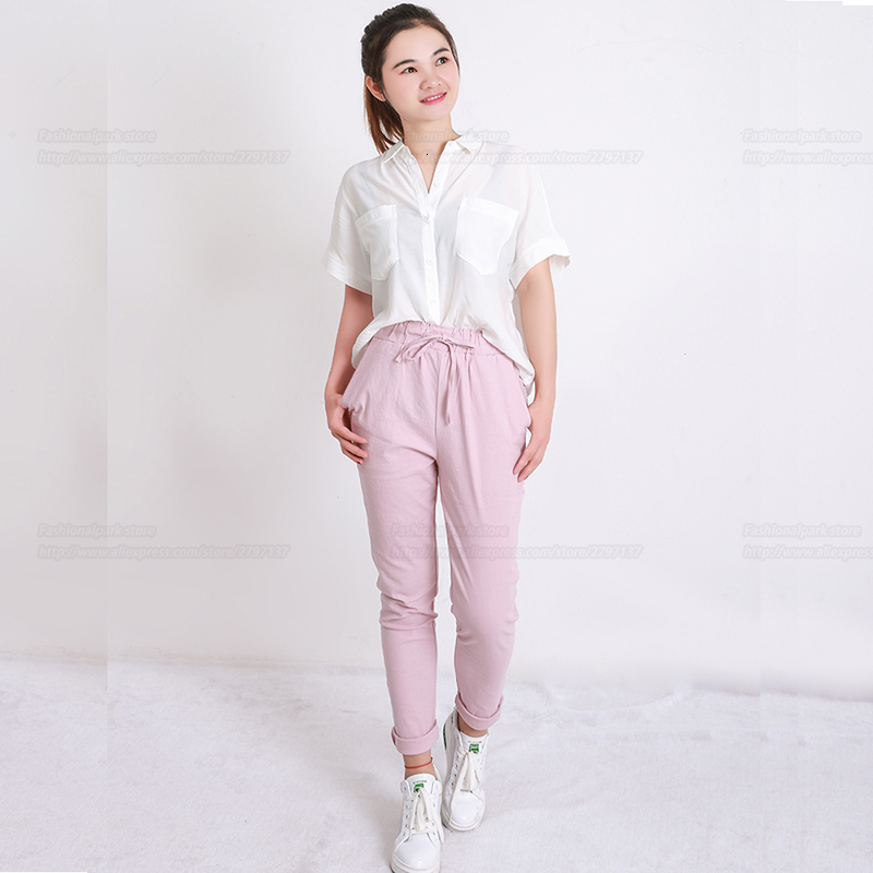 Women's Pants Capris Summer Harem Pants Women High Waist Loose Straight Nine Pants Womens Casual Trousers OL Pants Women Slacks 230413
