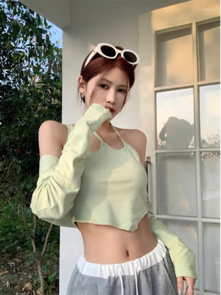 Women' Knits 2023 Two Pieces Set Halter Hollow Out Irregular Tank Tops Women Long Sleeve Cropped Cardigan Y2k Aesthetic All Match Casual, 2 set green
Women' Knits 2023 Two Pieces Set Halter Hollow Out Irregular Tank Tops Women Long Sleeve Cropped Cardigan Y2k Aesthetic All Match Casual, 2 set green