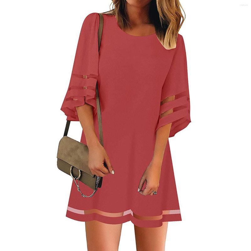 Casual Dresses Women' Fashion Summer Crewneck Mesh Panel Bell Sleeve Elegant For Women Vestido Feminino, Black
Casual Dresses Women' Fashion Summer Crewneck Mesh Panel Bell Sleeve Elegant For Women Vestido Feminino, Black