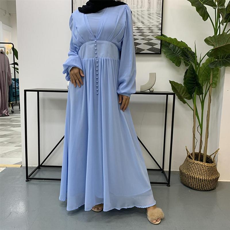 Ethnic Clothing Chiffon Maxi Dresses Pleated Layered Bust Long Sleeve Swing Dress Non Transparent Islam Muslim Women Arabic Turkey Abaya
Ethnic Clothing Chiffon Maxi Dresses Pleated Layered Bust Long Sleeve Swing Dress Non Transparent Islam Muslim Women Arabic Turkey Abaya