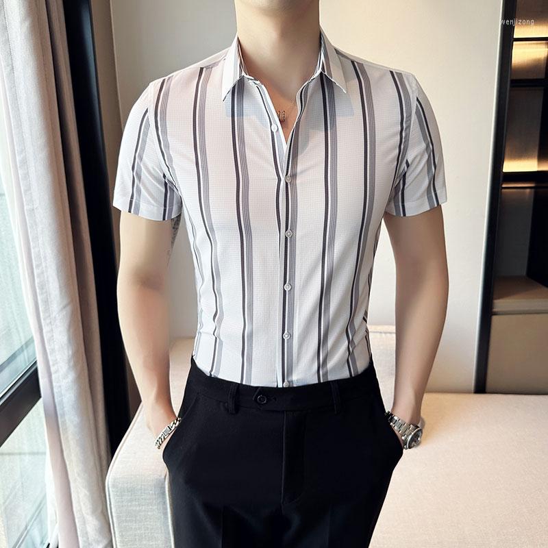 Men's Casual Shirts 2023 Summer British Style Slim Fit Short Sleeve Striped Shirt Men's Business Social Streetwear Camisa Masculina, White
Men's Casual Shirts 2023 Summer British Style Slim Fit Short Sleeve Striped Shirt Men's Business Social Streetwear Camisa Masculina, White