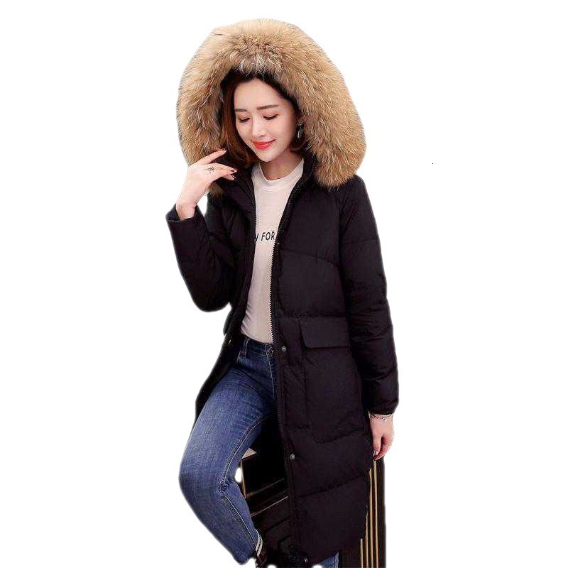 Fashion Winter Jacket Women Big Fur Belt Hooded Thick Down Parkas XLong Female Jacket Coat Slim Warm Winter Outwear New T200116