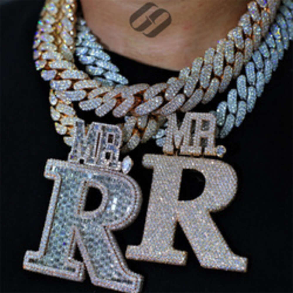 Plated Jewelry moissanite vvs Cuban k 14K Gold Necklace Sterg Sier Chain For Women Men