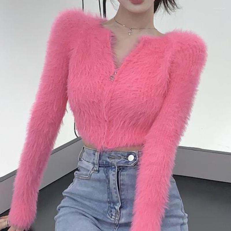 Women's Knits 2023 OL Korean Fashion Zipper Fluffy Cardigan Woman Autumn O Neck Long Sleeve Office Sweater Women Sweet Cropped Top, Pink
Women's Knits 2023 OL Korean Fashion Zipper Fluffy Cardigan Woman Autumn O Neck Long Sleeve Office Sweater Women Sweet Cropped Top, Pink