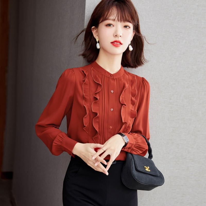 Women' Blouses Chikichi 2023 Spring Clothes Ruffled Chiffon Shirt Women' Long-sleeved Stand-up Collar Red Women, Color
Women' Blouses Chikichi 2023 Spring Clothes Ruffled Chiffon Shirt Women' Long-sleeved Stand-up Collar Red Women, Color