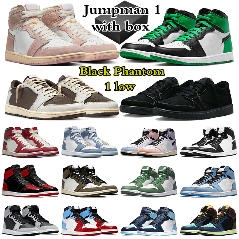 with box jumpman 1 basketball shoes 1s travis scotts Black Phantom Washed Pink Skyline Lucky Green Bred Patent Chicago outdoor retro 1 sports trainers sneakers, Fragment
with box jumpman 1 basketball shoes 1s travis scotts Black Phantom Washed Pink Skyline Lucky Green Bred Patent Chicago outdoor retro 1 sports trainers sneakers, Fragment