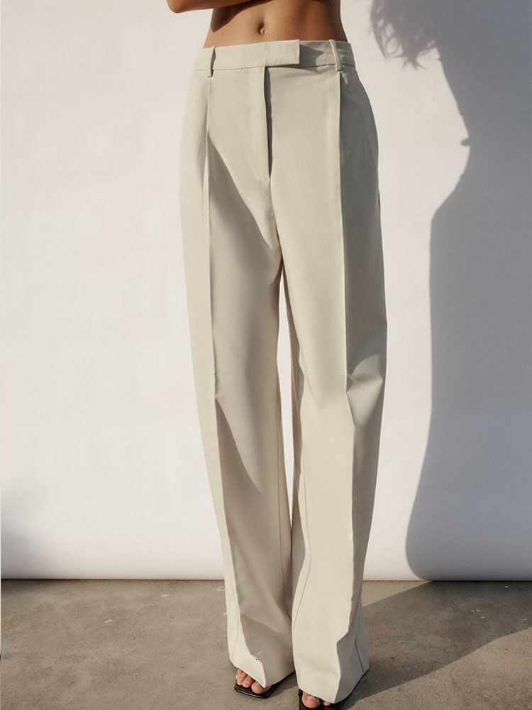 Women's Pants Capris spring women's clothing neutral style all-match high waist wide leg pants suit pants 230413