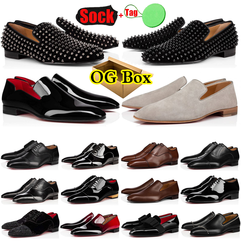 2023 Luxury Men Dress Shoes Louboutins Red Bottoms Loafers Sneakers Suede Patent Leather Rivets Slip On Mens Business Party Sneaker Wedding Plate-form Shoe With Box, #14
2023 Luxury Men Dress Shoes Louboutins Red Bottoms Loafers Sneakers Suede Patent Leather Rivets Slip On Mens Business Party Sneaker Wedding Plate-form Shoe With Box, #14