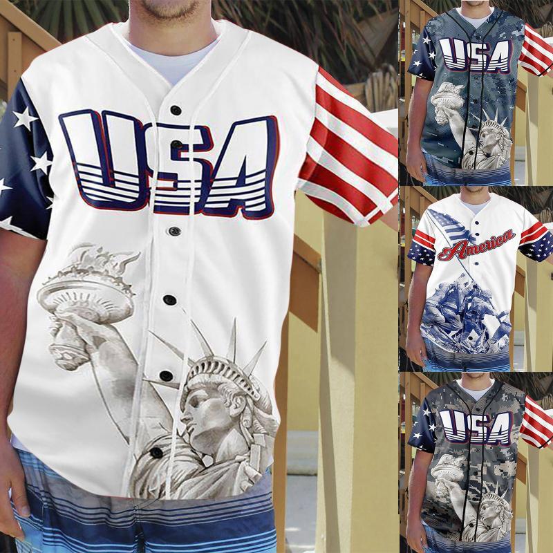 Women' T Shirts Summer Men And Women Independence Day Print T-shirt Tops Fashion Casual Buttons Blouse Ropa De Mujer 2023, Army green
Women' T Shirts Summer Men And Women Independence Day Print T-shirt Tops Fashion Casual Buttons Blouse Ropa De Mujer 2023, Army green